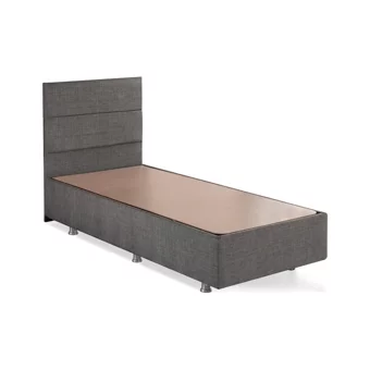 Niron Yatak Silver 100x200 cm Başlıklı Sandıklı Tek Kişilik Baza Seti Gri