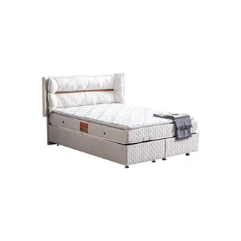 Setay Barselona 100x200 cm Başlıklı Yataklı Sandıklı Tek Kişilik Baza Seti Krem