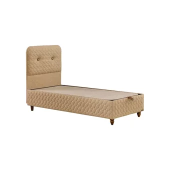 Mobilya Dükkanım Sofia 90x200 cm Başlıklı Sandıklı Tek Kişilik Baza Seti Krem