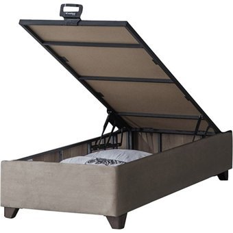 Weltew Home Kiev 100x200 cm Başlıksız Sandıklı Tek Kişilik Baza Seti Bej