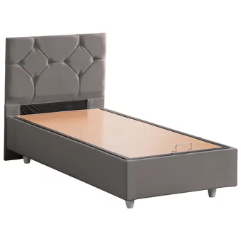 Setay Glamis 90x200 cm Başlıklı Yataklı Sandıklı Tek Kişilik Baza Seti Gri