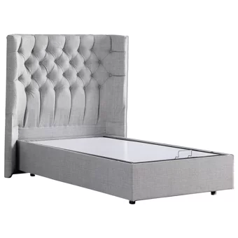 Setay Matilda 120x200 cm Başlıklı Yataklı Sandıklı Tek Kişilik Baza Seti Açık Gri