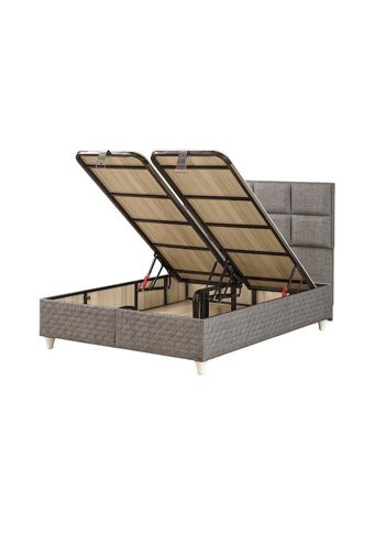 Mobilya Dükkanım Tetra 100x200 cm Başlıklı Sandıklı Tek Kişilik Baza Seti Siyah