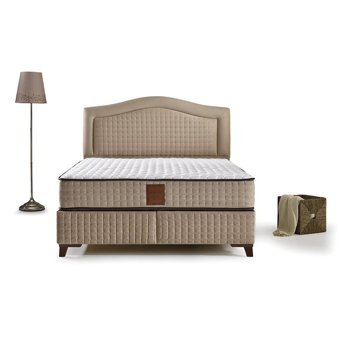 Mobilya Dükkanım Royal 90x200 cm Başlıklı Yataklı Sandıklı Tek Kişilik Baza Seti Krem