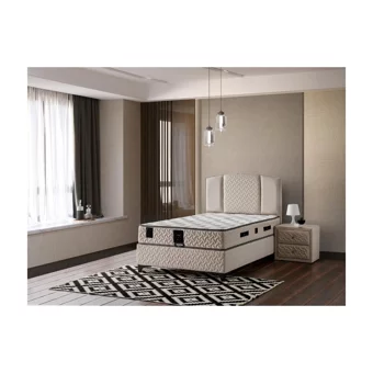 Mobilya Dükkanım Maxi 120x200 cm Başlıklı Sandıklı Tek Kişilik Baza Seti Gri