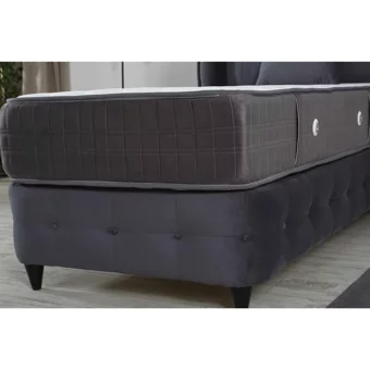 İpek Mobilya Albatros 90x190 cm Başlıklı Yataklı Sandıklı Tek Kişilik Baza Seti Gri
