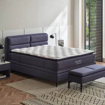 Yataş Bedding Duchess Ultra Care 120x200 cm Başlıklı Yataklı Sandıklı Tek Kişilik Baza Seti Lacivert