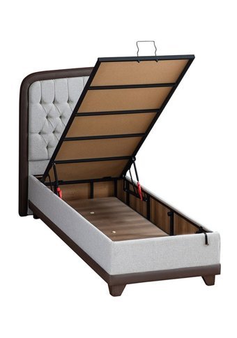 Weltew Home Carmen 90x190 cm Başlıklı Sandıklı Tek Kişilik Baza Seti Beyaz