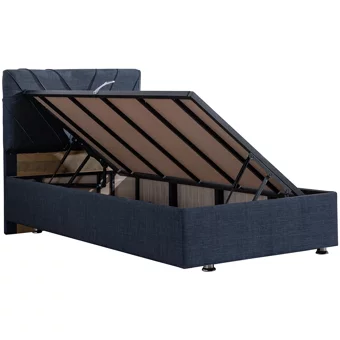 Setay Lux Class 90x200 cm Başlıklı Yataklı Sandıklı Tek Kişilik Baza Seti Lacivert