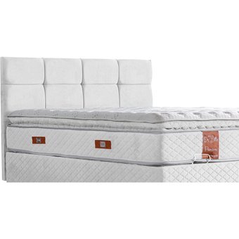 Setay Gümüş 90x200 cm Başlıklı Yataklı Sandıklı Tek Kişilik Baza Seti Beyaz