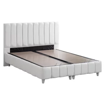 Cesur Narva 100x200 cm Başlıklı Yataklı Sandıklı Tek Kişilik Baza Seti Beyaz