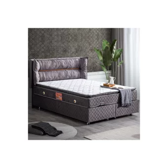 Setay Barselona 100x200 cm Başlıklı Yataklı Sandıklı Tek Kişilik Baza Seti Antrasit