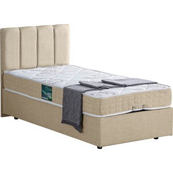 Setay Defne 100x200 cm Başlıklı Yataklı Sandıklı Tek Kişilik Baza Seti Krem