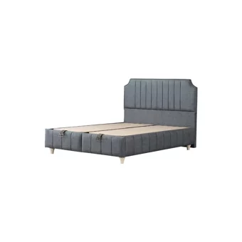 Mobilya Dükkanım Bernita 100x200 cm Başlıklı Sandıklı Tek Kişilik Baza Seti Gri