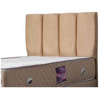 Setay Tetra 90x200 cm Başlıklı Yataklı Sandıklı Tek Kişilik Baza Seti Bej