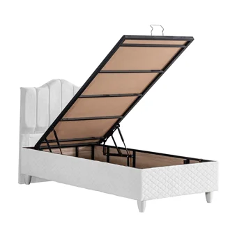 Setay Trend 90x200 cm Başlıklı Yataklı Sandıklı Tek Kişilik Baza Seti Beyaz