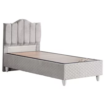 Setay Trend 100x200 cm Başlıklı Yataklı Sandıklı Tek Kişilik Baza Seti Gri