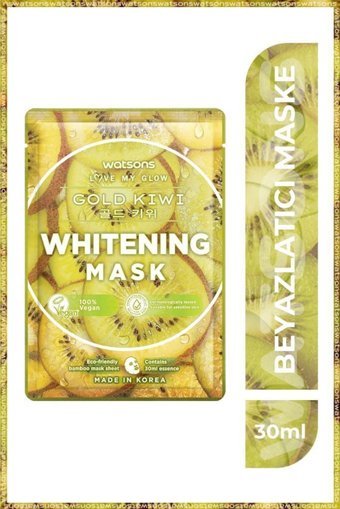 Watsons Fruity Gold Kiwi Whitening Nemlendiricili Kağıt Yüz Maskesi 3 Adet