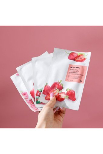 Mizon Joyful Time Essence Strawberry Nemlendiricili Soyulabilir Kağıt Yüz Maskesi