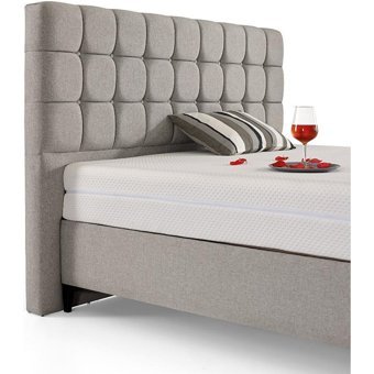 Mobilya Dükkanım Sidney 120x200 cm Başlıklı Sandıklı Tek Kişilik Baza Seti Gri