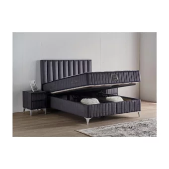 Mobilya Dükkanım Lidya 90x190 cm Başlıksız Sandıklı Tek Kişilik Baza Seti Siyah