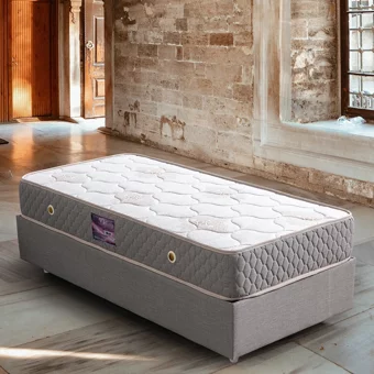 Setay Luna 90x200 cm Başlıklı Yataklı Sandıklı Tek Kişilik Baza Seti Gri