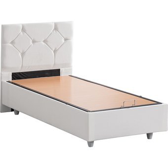Setay Glamis 90x190 cm Başlıklı Yataklı Sandıklı Tek Kişilik Baza Seti Beyaz