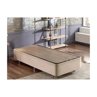 Niron Yatak Polo 90x190 cm Başlıklı Yataklı Sandıklı Tek Kişilik Baza Seti Kahverengi
