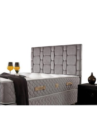 Mobilya Dükkanım Stone 90x190 cm Başlıklı Yataklı Sandıklı Tek Kişilik Baza Seti Gri