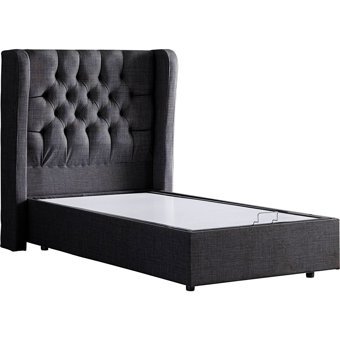 Setay Riga 120x200 cm Başlıklı Yataklı Sandıklı Tek Kişilik Baza Seti Antrasit