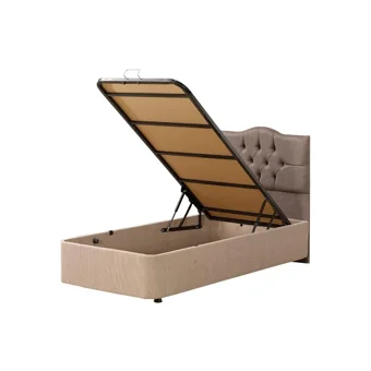 Mobilya Dükkanım Eko 120x200 cm Başlıksız Sandıklı Tek Kişilik Baza Seti Krem