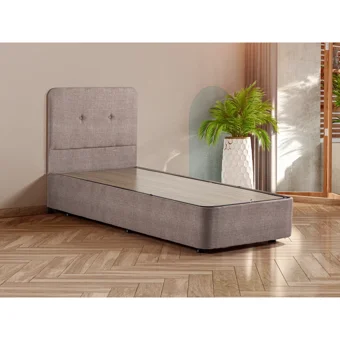 Niron Yatak Luna 90x190 cm Başlıklı Sandıklı Tek Kişilik Baza Seti Kahverengi