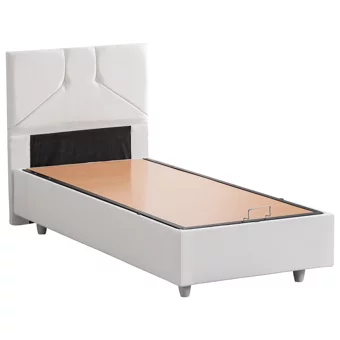 Setay Wick 100x200 cm Başlıklı Sandıklı Tek Kişilik Baza Seti Beyaz