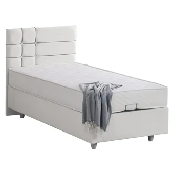 Cesur Almada 100x200 cm Başlıklı Yataklı Sandıklı Tek Kişilik Baza Seti Beyaz