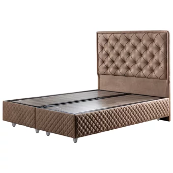 Setay Alize 100x200 cm Başlıklı Yataklı Sandıklı Tek Kişilik Baza Seti Kahverengi
