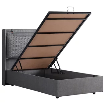 Setay Zagreb 100x200 cm Başlıklı Sandıklı Tek Kişilik Baza Seti Gri