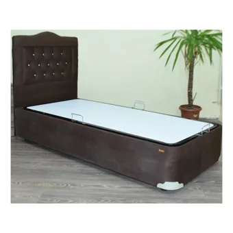 Bengi Ticaret 90x190 cm Başlıklı Sandıklı Tek Kişilik Baza Seti Kahverengi