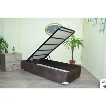 Bengi Ticaret 100x200 cm Başlıksız Yataklı Sandıklı Tek Kişilik Baza Seti Kahverengi