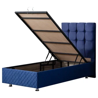 Setay Duke 90x190 cm Başlıklı Yataklı Sandıklı Tek Kişilik Baza Seti Lacivert