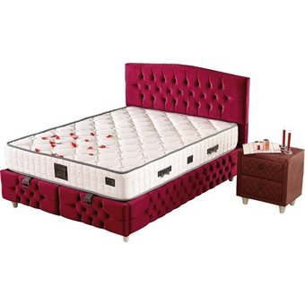 Mobilya Dükkanım Soft 100x200 cm Başlıklı Yataklı Sandıklı Tek Kişilik Baza Seti Kırmızı