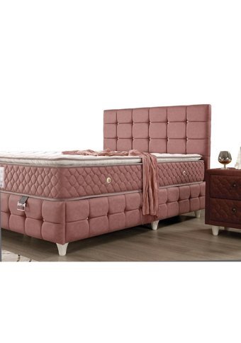 Mobilya Dükkanım Eylül 90x190 cm Başlıklı Yataklı Sandıklı Tek Kişilik Baza Seti Kırmızı