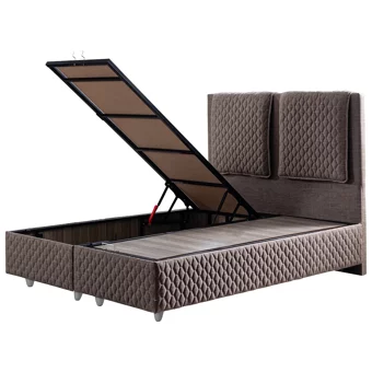 Setay Elegance 90x200 cm Başlıklı Yataklı Sandıklı Tek Kişilik Baza Seti Kahverengi