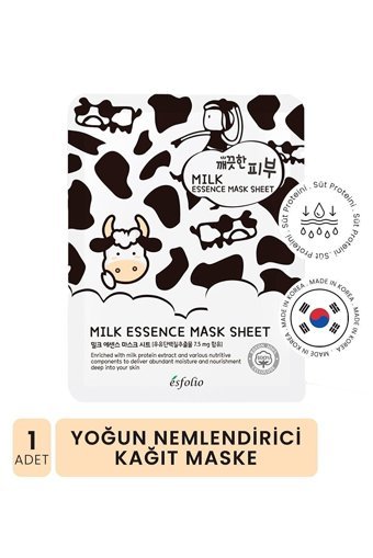 Esfolio Süt Proteini ile Aydınlatıcı Bakım Nemlendiricili Kağıt Yüz Maskesi