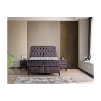 Mobilya Dükkanım Elia 100x200 cm Başlıklı Yataklı Sandıklı Tek Kişilik Baza Seti Siyah