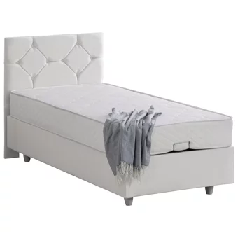Setay Glamis 120x200 cm Başlıklı Yataklı Sandıklı Tek Kişilik Baza Seti Beyaz