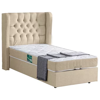 Setay Riga 90x200 cm Başlıklı Sandıklı Tek Kişilik Baza Seti Krem
