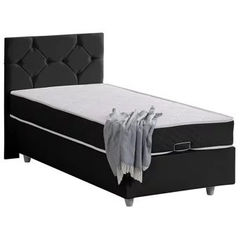Setay Glamis 90x200 cm Başlıklı Yataklı Sandıklı Tek Kişilik Baza Seti Antrasit