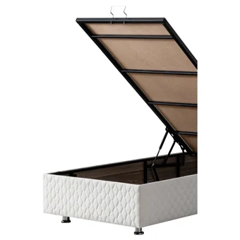 Setay Duke 90x200 cm Başlıklı Yataklı Sandıklı Tek Kişilik Baza Seti Krem