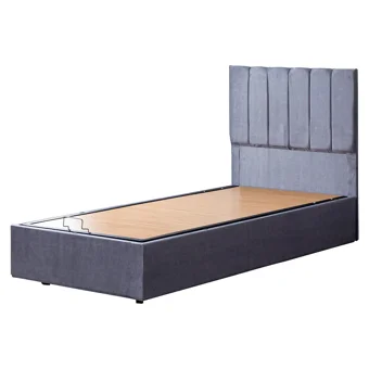 Cesur Cesur 90x200 cm Başlıklı Yataklı Sandıklı Tek Kişilik Baza Seti Gri