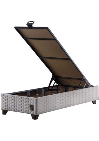 Weltew Home Arizona 90x190 cm Başlıksız Sandıklı Tek Kişilik Baza Seti Krem
